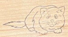 Cat Lying Down Rubber Stamp Unbranded Animal Pet Rescue Adoption Feline Kitten