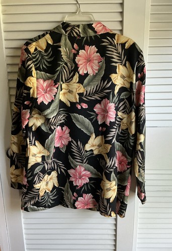 Dressbarn Blazer; Womens Multicolor Floral; Long; One Button - Picture 5 of 5