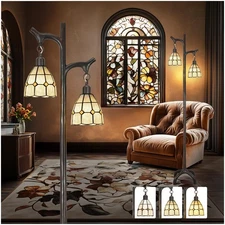 68" Tiffany Style Stained Glass Floor Lamp for Living Room,Modern Industrial ...