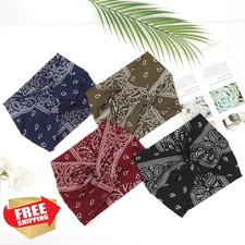 AQOKKA Wide Turban Headband Non-Slip Boho Elastic Twisted Knot Hairband