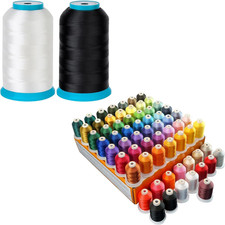 60WT Bobbin Thread Set Black White  64 Spools 1000M Polyester Thread Kit