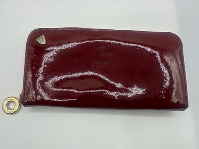 Aspinal of London Burgundy Patent Leather Wallet Clutch