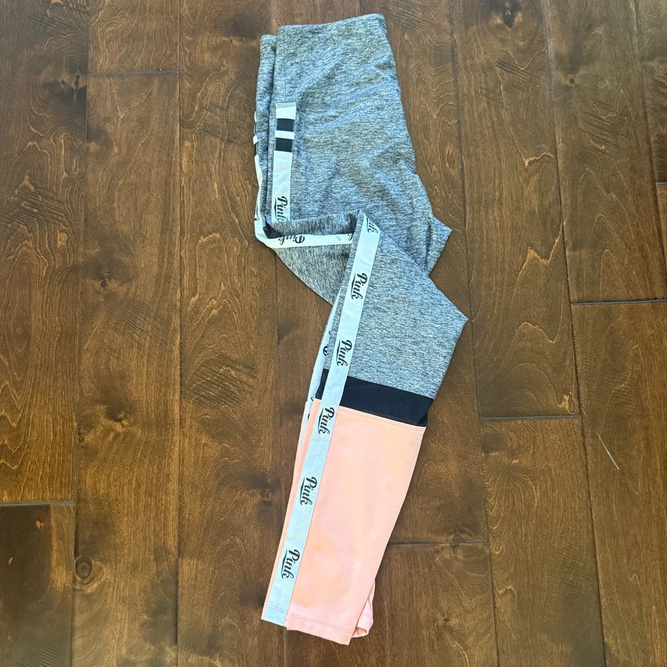 ROSA Victoria’s Secret Ultimate Leggings Gris Rosa Bloque de Color Logo Cinta M Foto 4 de 4