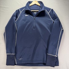 Nike Therma Fit 1/4 Zip Pullover Mens Medium Blue Quarter Pullover Sweatshirt