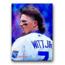 Bobby Witt Jr #5 Art Card Limited 50/50 Edward Vela Signed (Kansas City Royals)