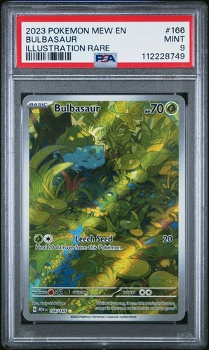 2023 POKEMON MEW EN-151 ILLUSTRATION RARE #166 BULBASAUR PSA 9