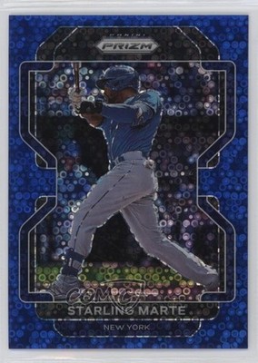 2022 Panini Prizm Tier II Blue Donut Circle 197/199 Starling Marte #204 1ri9