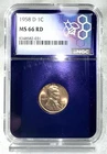 Trader Bea 1958 D 1C MS 66 RD - Purple Core - Lincoln Cent - NGC Graded Penny