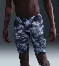 Nike Swim Men's HydraStrong Jammer Swimsuit Wolf Gray All Over Logo Size 30 NEW