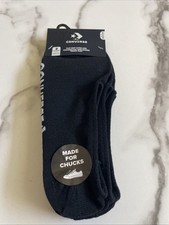 New Converse 3 Pack Made For Chucks Sport Active Flat Knit Ultra Low Socks Black