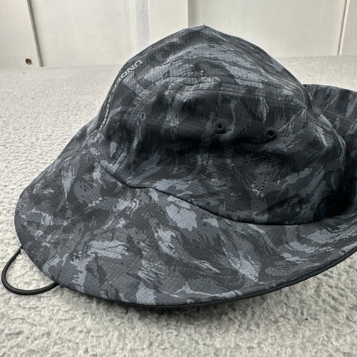 Sombrero de cubo de entrenamiento Under Armour para hombre OSFA moderno gris camuflaje cordón ajustable - Imagen 10 de 11