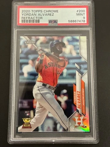 2020 Topps Chrome #200 Yordan Alvarez RC Refractor Astros PSA 9 MINT 478