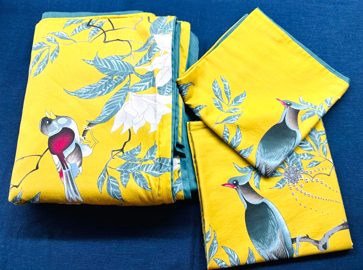 Set King Size Registered Brand: 1 Duvet Cover &2 Pillowcase Shams Paradise Birds