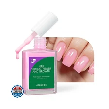 Nail Polish Strengthener and Growth Treatment: Pink Gelike EC 6 in 1 Natural