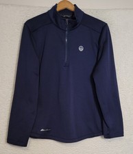 Eddie Bauer Sweatshirt Sz XL Navy Blue 1/4 Zip Pullover Long Sleeve Fleece 1242