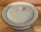 Round Covered Baking Dish DANSK Concerto Allegro 2 Quart White Gray Lid — photo 2