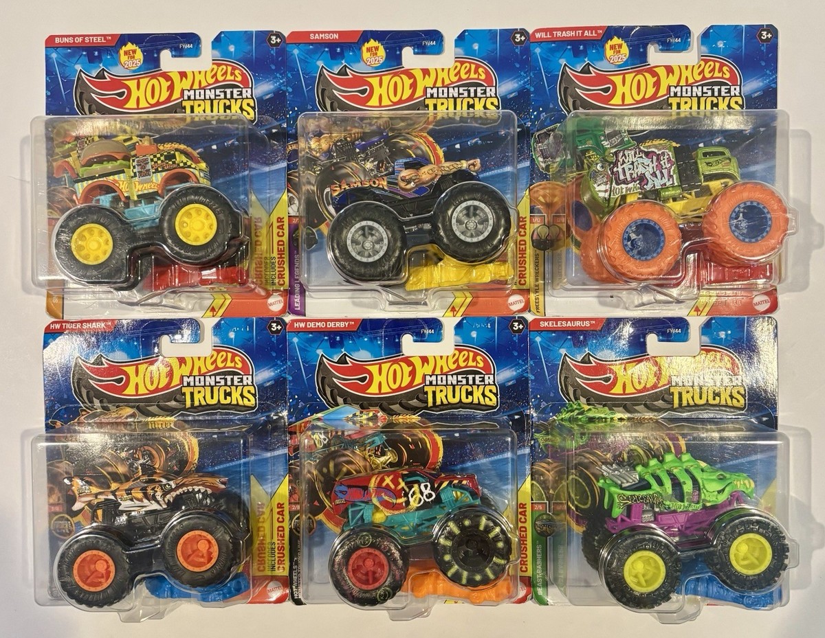 【未開封】Hot Wheels MONSTER TRUCKS まとめ売り 2025 Hot Wheels Monster Trucks Lot Of (6)-1:64 Scale-Brand New! | eBay