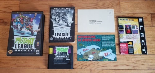Mutant League Hockey Sega Genesis Video Game Complete w Box Manual EA Poster CIB