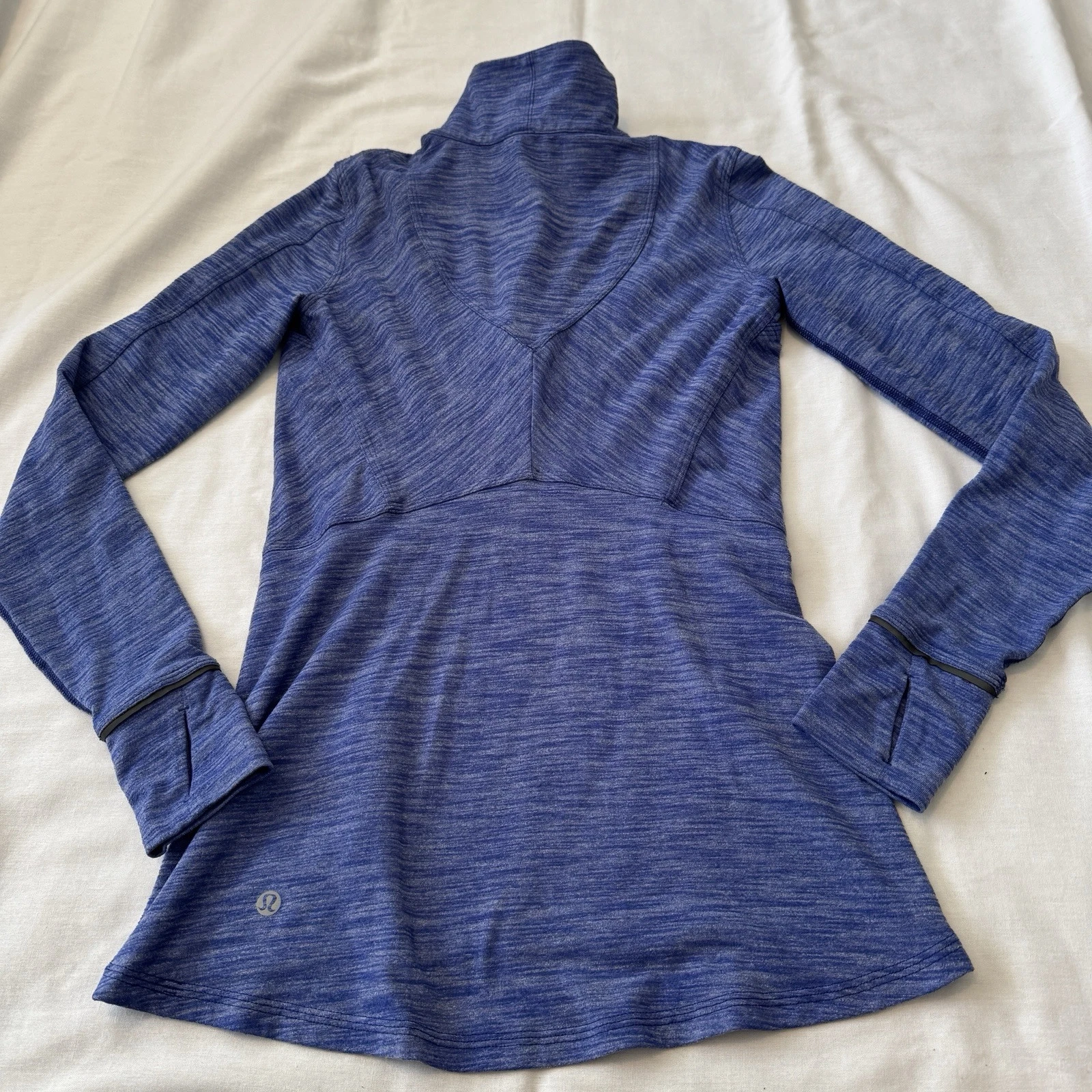 lululemon kanto catch me 1/2 zip heathered saphire athletic 