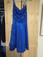 Unbranded Blue Sequins Homcoming /party Dress Size Medium