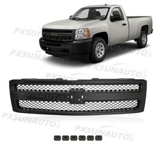 Fit For 2007-2013 Chevrolet Silverado 1500 Front Bumper Grille Black