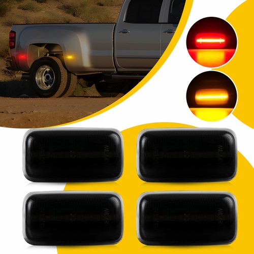 4x feux de position latéraux ambre + rouge pour lit double GMC Sierra 2500HD/3500HD 2015-23 - Photo 18 sur 22