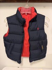 Polo Ralph Lauren Kids Reversible Down Puffer Vest Red Blue Size S 8 Bleeker