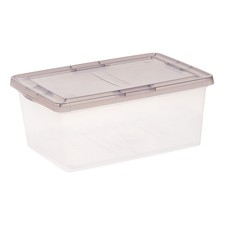 17 Qt Plastic Storage Bin with Lid, Stackable Container Tote Clear