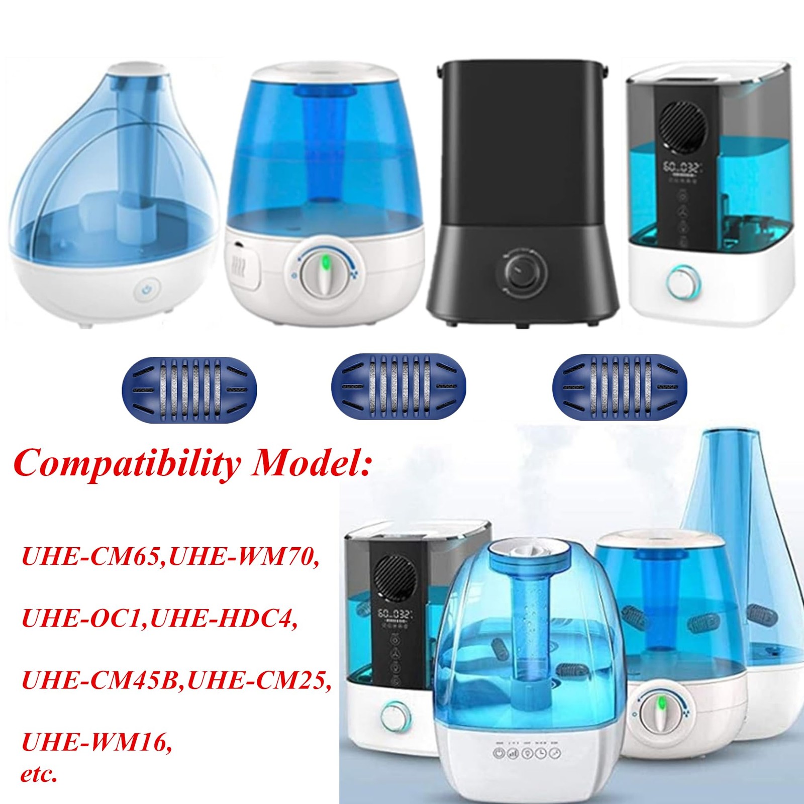 10Pack Demineralization Cartridge for Homedics Ultrasonic Humidifiers,