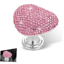 Car Push Start Button Cover, Bling Cute Heart-Shaped Ignition 1 PC Pink 1
