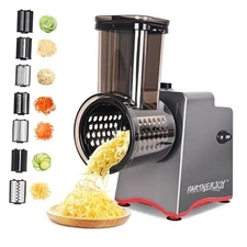 Electric Cheese Grater,7 In 1 Electric Cheese Grater for Block Cheese,250w 
