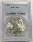 1924 P  Peace Dollar PCGS MS63.  #Z172