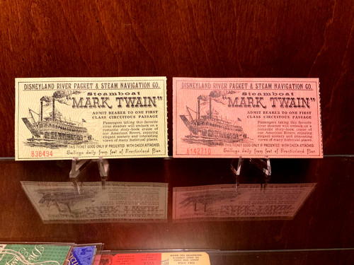 Disneyland Steamboat Mark Twain First Class Passage Ticket 1950's TWO