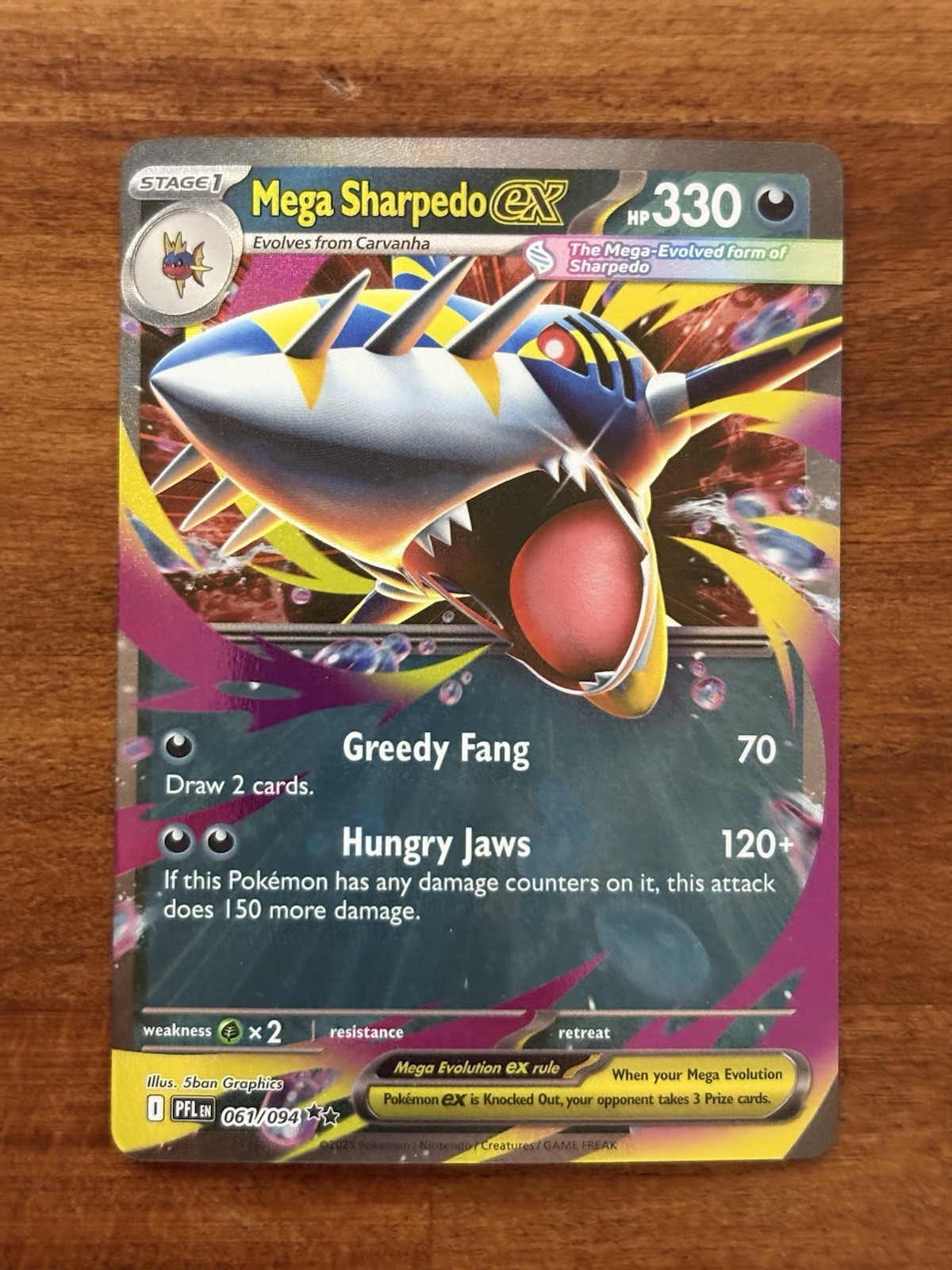 Mega Sharpedo ex Double Rare ME02: Phantasmal Flames 061/094