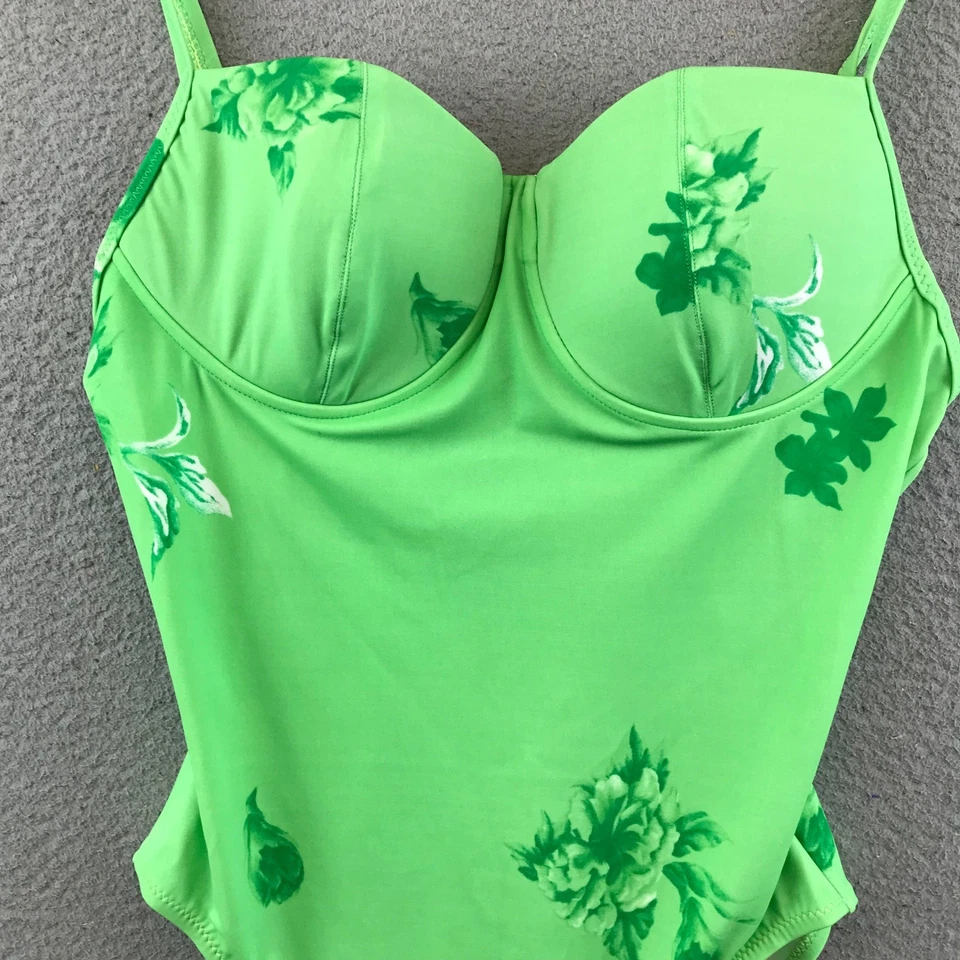 Traje de baño Sun Streak de Newport News verde floral de una pieza talla 14 Foto 2 de 4
