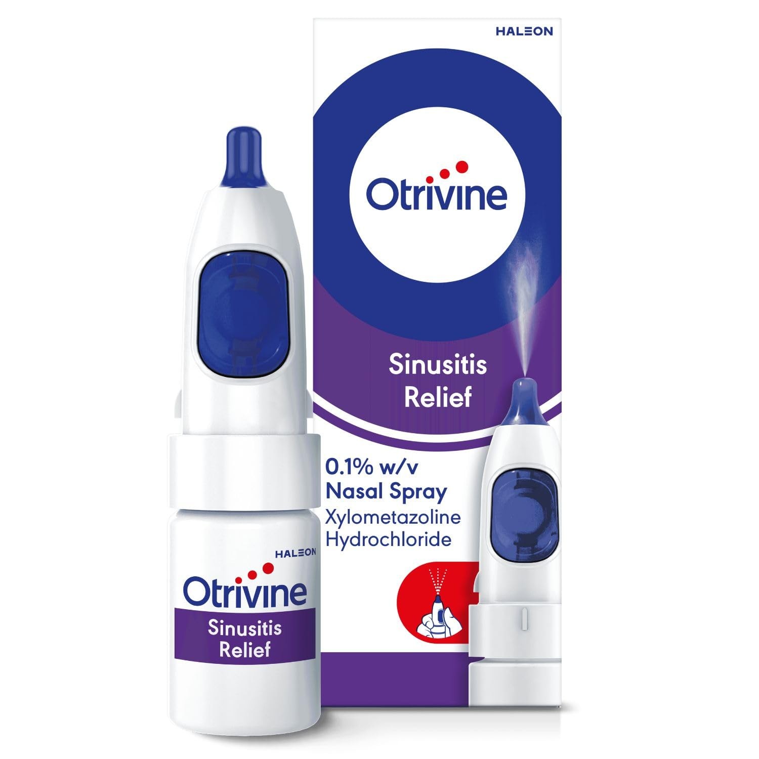 Otrivine Decongestant Nasal Spray, Nose Spray for Sinusitis  Blocked Nose