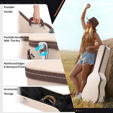 39" Classical Hard Guitar Case Microgroove Hard-Shell with Silver Lockable