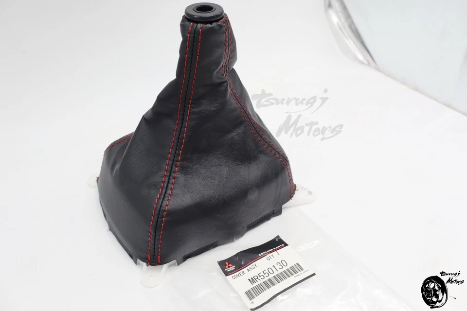 MITSUBISHI Genuine Lancer Evolution VI CP9A Red Stitched Shift Boot OEM JDM - Image 4 of 4