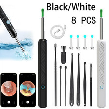 Ear Wax Remover Tool with 8 Ear Set, Ear Cleaner with Camera, White or black