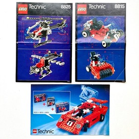 LEGO Lot 4 Vintage 1990s Technic Model Instructions Manuals & Box 8825 8815 8808