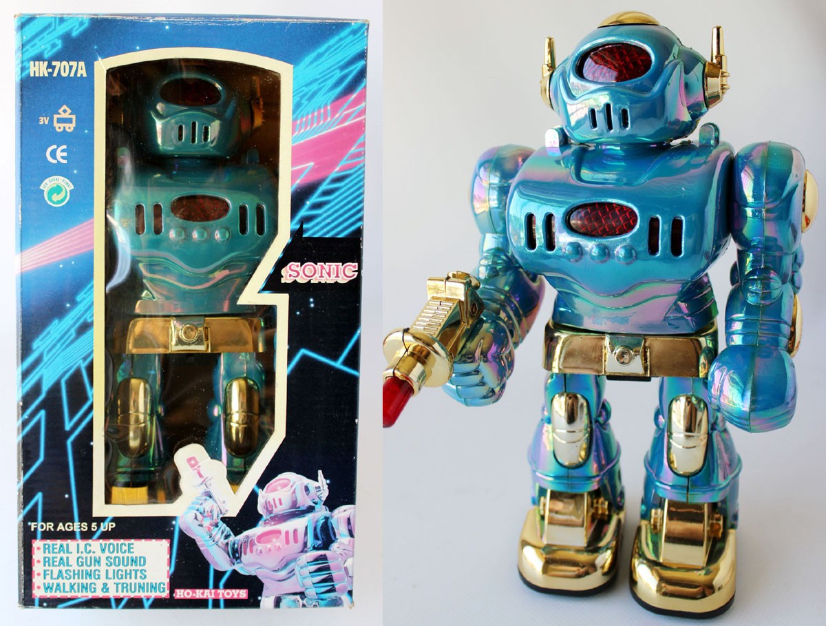 RARE VINTAGE 80'S MIGHTY SONIC ROBOT HO KAI TOYS HK 707A NEW NOS