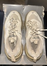 Balenciaga Triple S Clear Sole Light Beige Mesh Women's Sneakers Logo Lace