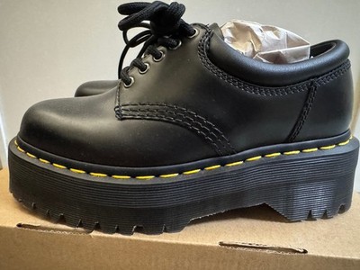 DR Martens 8053 Quad Platform Oxford Black Leather New in Box Size 5