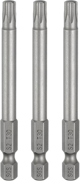 3 StüCk T30 Torx Bit Set Schraubendreher Bitsatz 1/4 Zoll Sechskantschaft 75Mm L-image