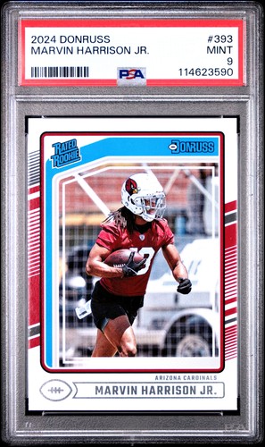 2024 PANINI DONRUSS #393 MARVIN HARRISON JR. ROOKIE RC PSA 9