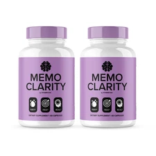 (2 Pack) Memo Clarity Brain and Memory Support Nootropic Formula 120 Capsules