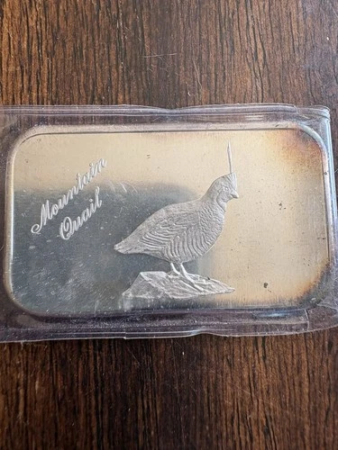 Mountain Quail Bird Justice Mint Rare JM18 Bullion-999 Silver 1 Oz Ounce Art Bar