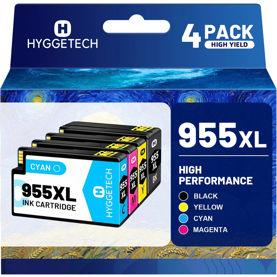 955 XL Ink Cartridges for HP 955XL OfficeJet Pro 7740 8210 8710 8720 Value Pack - image 1 of 4