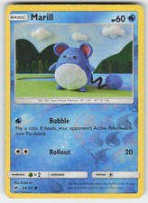 Marill 34/147 Common Burning Shadows Pokemon Reverse Holo Moderately Played