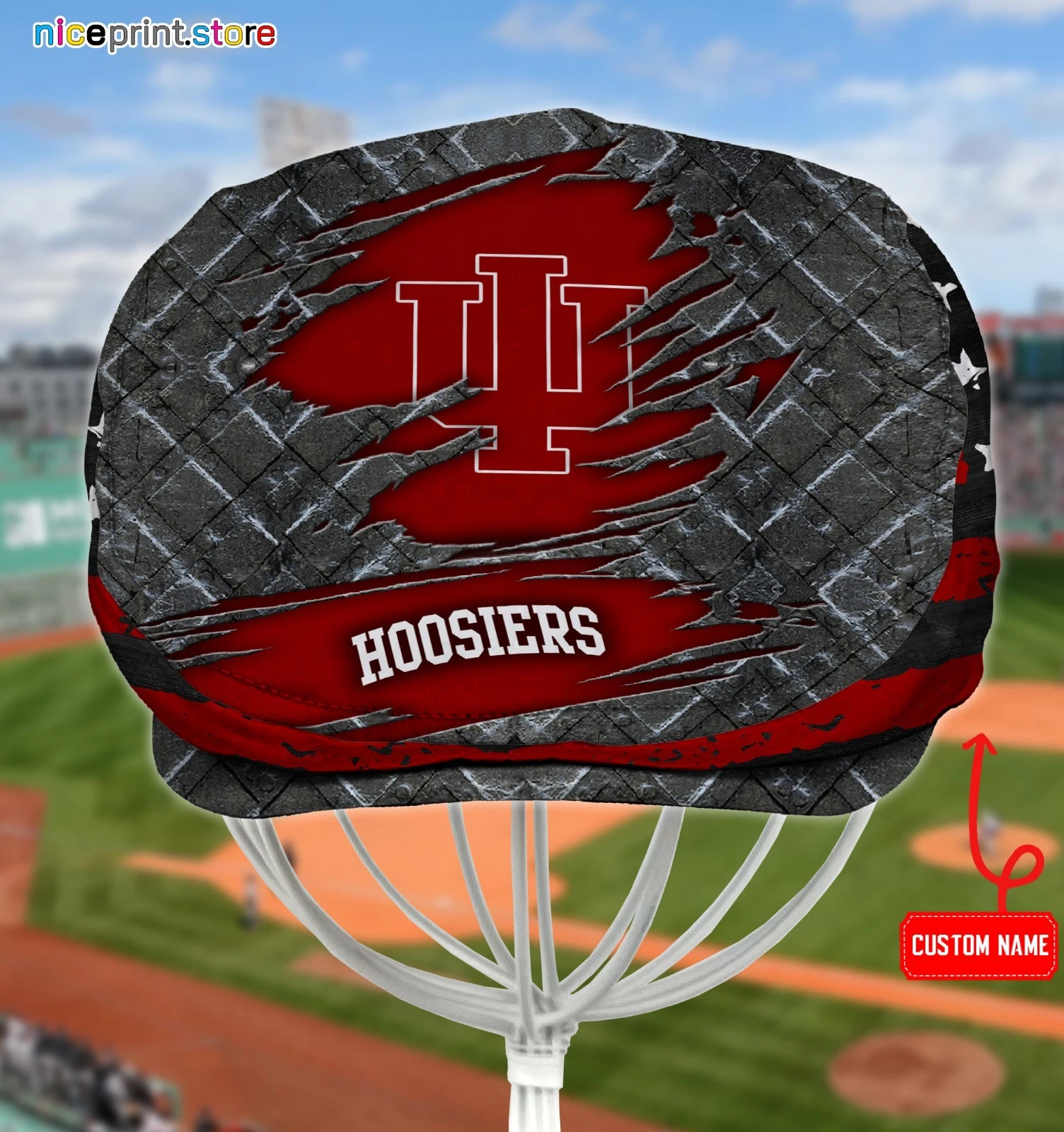 Indiana Team Hoosiers Jeff Cap Newsboy Cap Flat Golf Driving Hat for Men